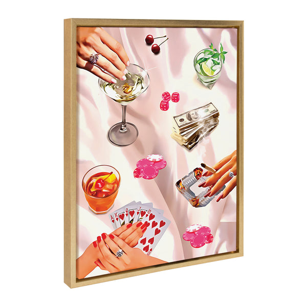 kate & laurel Sylvie Game Night Poker Framed Canvas by Honey Island Studio