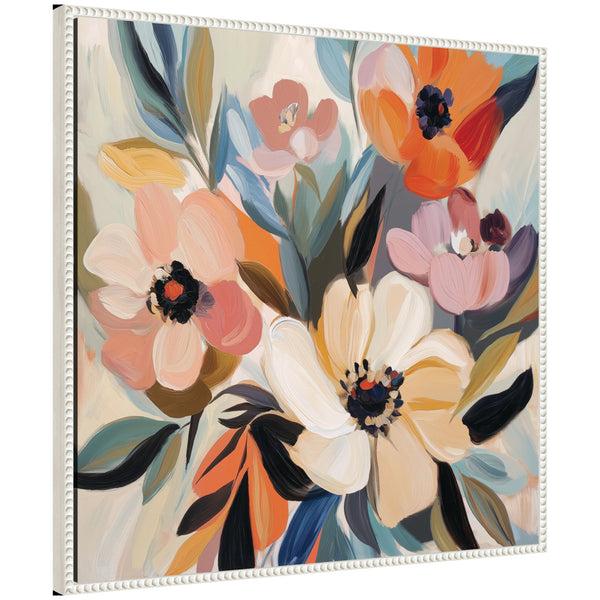 kate & laurel Sylvie Garden Bloom Abstract Bouquet I Framed Canvas by The Creative Bunch Studio