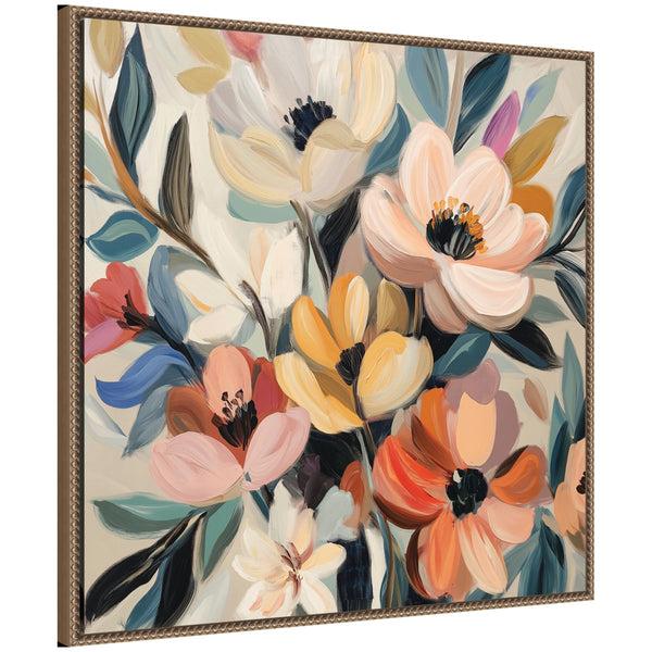 Kate & Laurel Sylvie Garden Bloom Abstract Bouquet II Framed Canvas By The Creative Bunch Studio