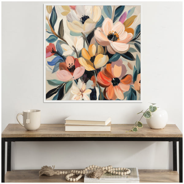 Kate & Laurel Sylvie Garden Bloom Abstract Bouquet II Framed Canvas By The Creative Bunch Studio