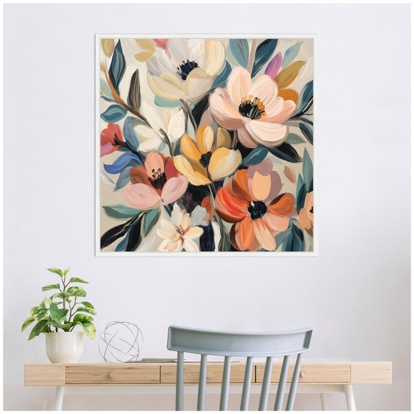 Kate & Laurel Sylvie Garden Bloom Abstract Bouquet II Framed Canvas By The Creative Bunch Studio