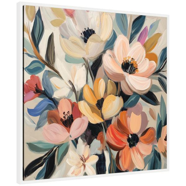 kate & laurel Sylvie Garden Bloom Abstract Bouquet II Framed Canvas by The Creative Bunch Studio