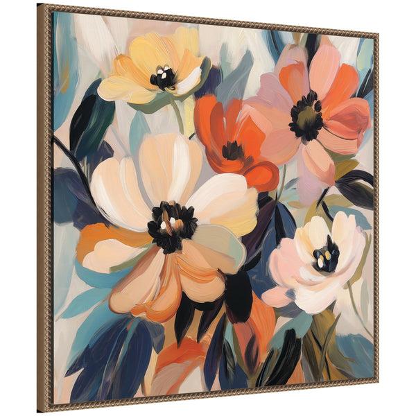 Kate & Laurel Sylvie Garden Bloom Abstract Bouquet III Framed Canvas By The Creative Bunch Studio