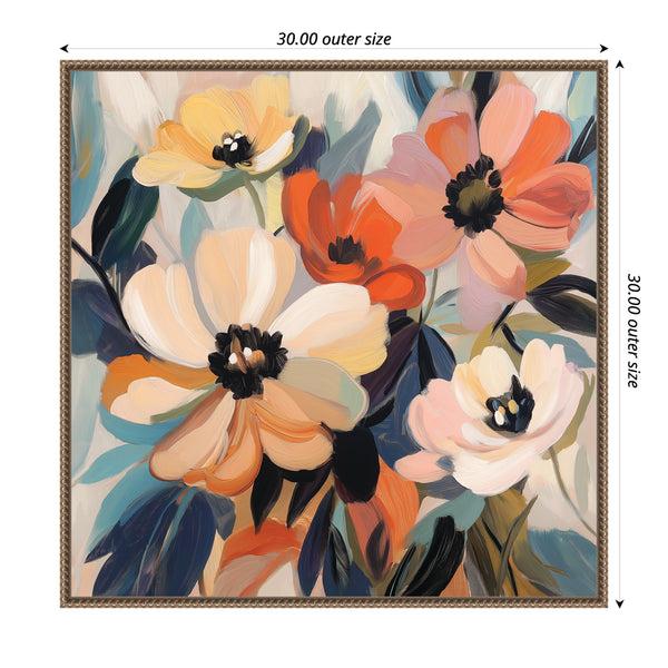 Kate & Laurel Sylvie Garden Bloom Abstract Bouquet III Framed Canvas By The Creative Bunch Studio