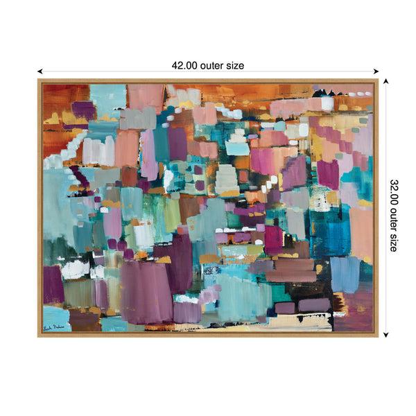 Kate & Laurel Sylvie Gemstones In Jewel Tones Framed Canvas By Leah Nadeau