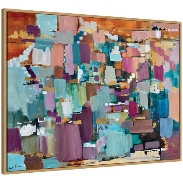 kate & laurel Sylvie Gemstones in Jewel Tones Framed Canvas by Leah Nadeau