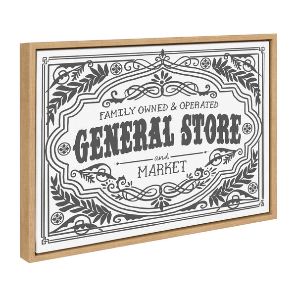 Kate & Laurel Sylvie General Store Family BW Framed Canvas By Border Bloom