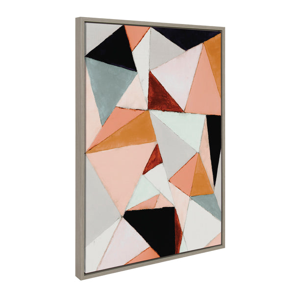 Kate & Laurel Sylvie Geo Abstract Framed Canvas By Amy Lighthall