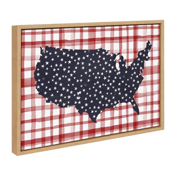 kate & laurel Sylvie Gingham USA Framed Canvas by Sara Berrenson