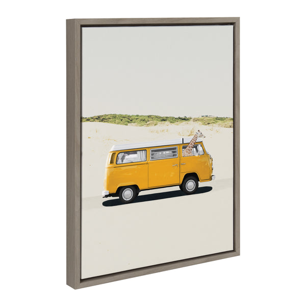 Kate & Laurel Sylvie Giraffe Adventure Framed Canvas By July Art Prints