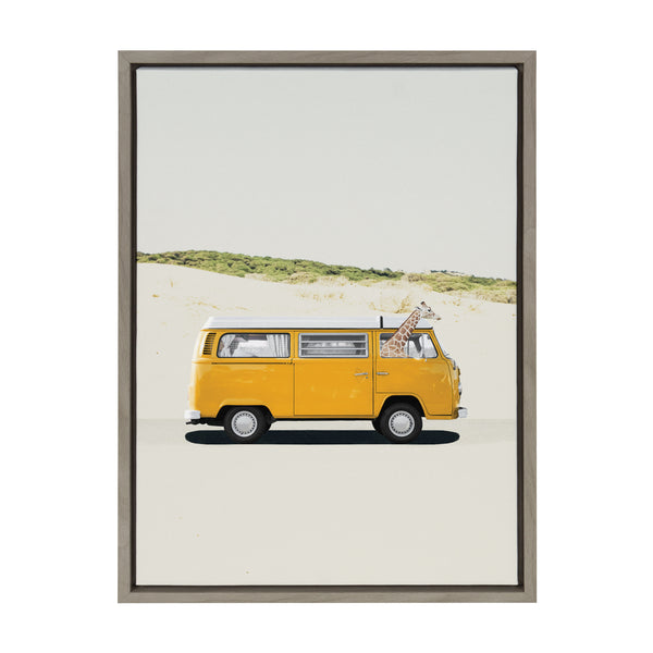 Kate & Laurel Sylvie Giraffe Adventure Framed Canvas By July Art Prints