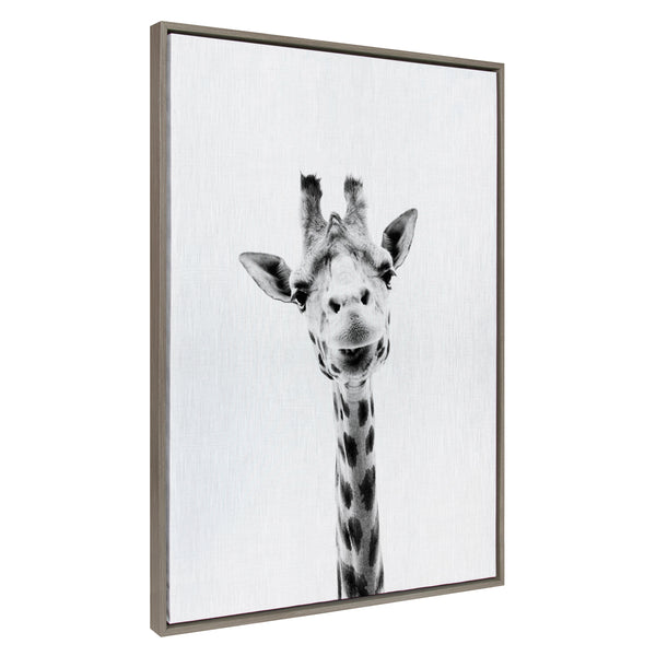 Kate & Laurel Sylvie Giraffe Framed Canvas By Simon Te Tai