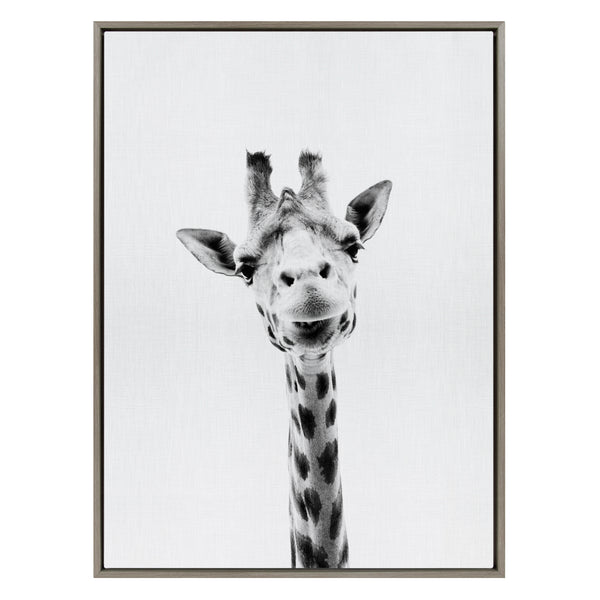 Kate & Laurel Sylvie Giraffe Framed Canvas By Simon Te Tai