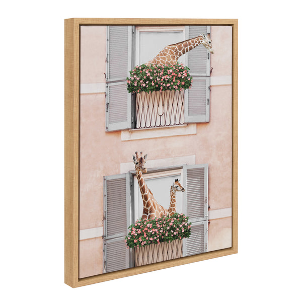 kate & laurel Sylvie Giraffe Neighbors Framed Canvas by July Art Prints