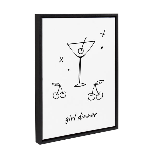 Kate & Laurel Sylvie Girl Dinner Framed Canvas By Honey Island Studio