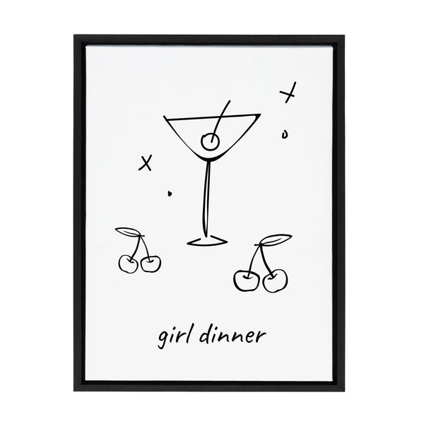 Kate & Laurel Sylvie Girl Dinner Framed Canvas By Honey Island Studio