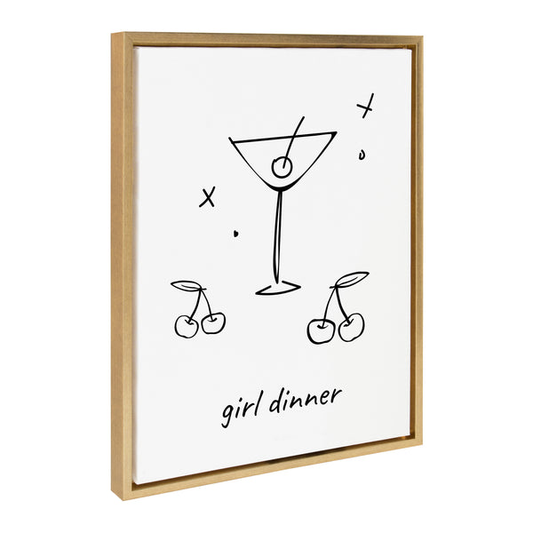 kate & laurel Sylvie Girl Dinner Framed Canvas by Honey Island Studio