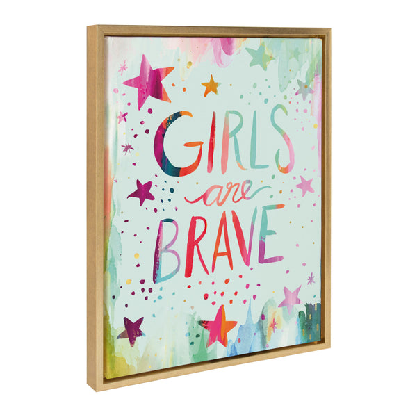 Kate & Laurel Sylvie Girls Are Brave Framed Canvas By Ettavee