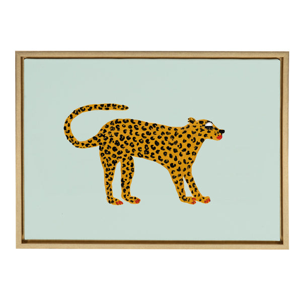 kate & laurel Sylvie Glam Cat Framed Canvas by Kendra Dandy of Bouffants and Broken Hearts