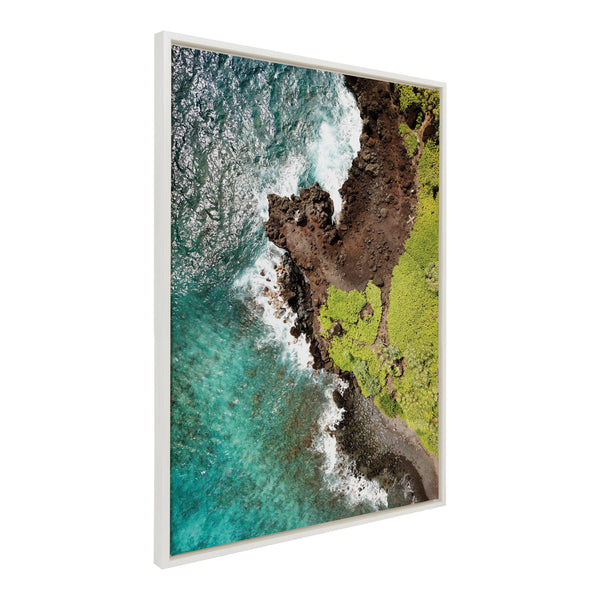 kate & laurel Sylvie Going back to Maui Framed Canvas by Rachel Bolgov