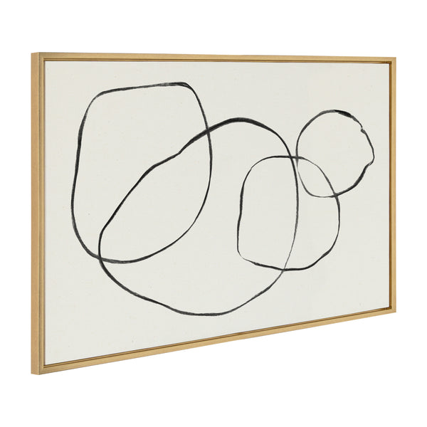 Kate & Laurel Sylvie Going In Circles And Minimalist Woman Framed Canvas Set By Teju Reval Of SnazzyHues