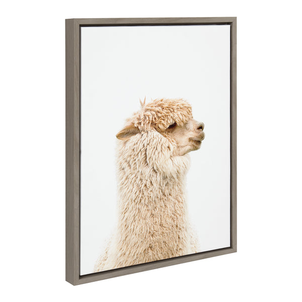 Kate & Laurel Sylvie Golden Alpaca Profile Framed Canvas By Amy Peterson Art Studio