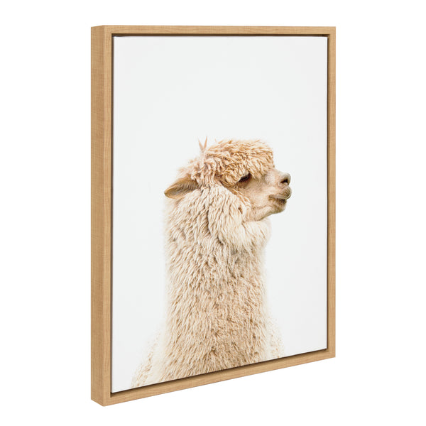 kate & laurel Sylvie Golden Alpaca Profile Framed Canvas by Amy Peterson Art Studio
