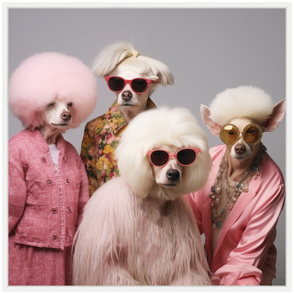 Kate & Laurel Sylvie Golden Lady Dogs Framed Canvas By The Creative Bunch Studio
