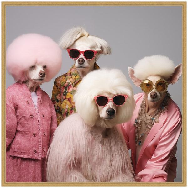 Kate & Laurel Sylvie Golden Lady Dogs Framed Canvas By The Creative Bunch Studio