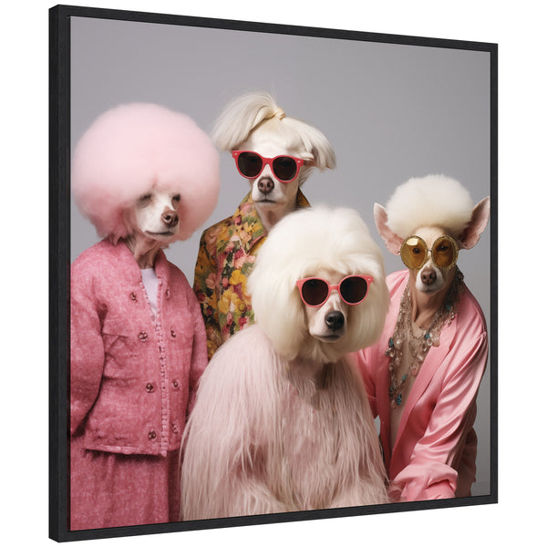kate & laurel Sylvie Golden Lady Dogs Framed Canvas by The Creative Bunch Studio