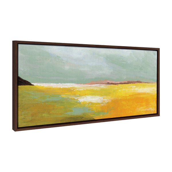 Kate & Laurel Sylvie Golden Root Lake Framed Canvas By Nikita Jariwala