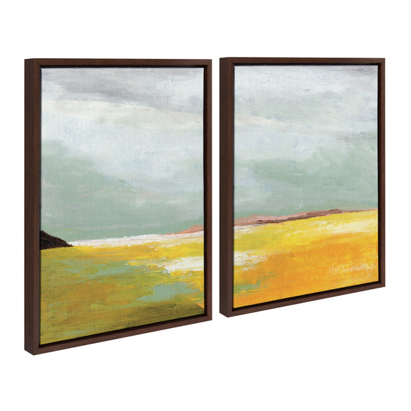Kate & Laurel Sylvie Golden Root Lake I And II Framed Canvas Art Set By Nikita Jariwala