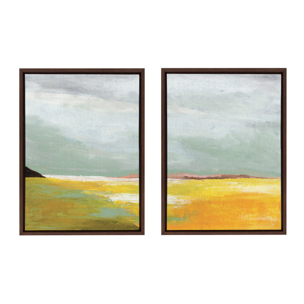 Kate & Laurel Sylvie Golden Root Lake I And II Framed Canvas Art Set By Nikita Jariwala