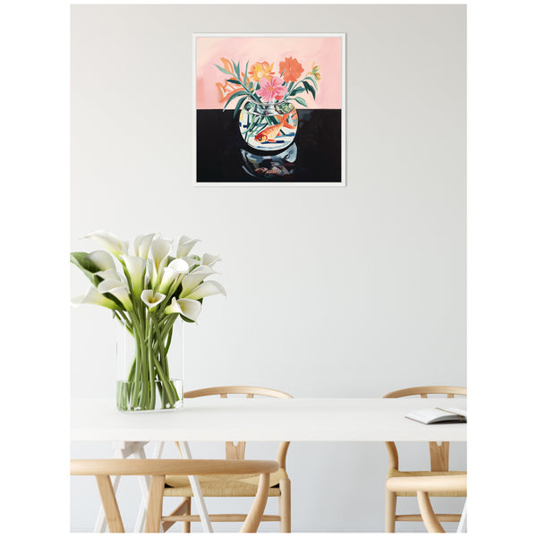 Kate & Laurel Sylvie Goldfish Bowl Botanical Framed Canvas By The Creative Bunch Studio