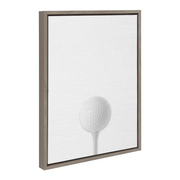 Kate & Laurel Sylvie Golf Ball Portrait Framed Canvas Gray 18x24