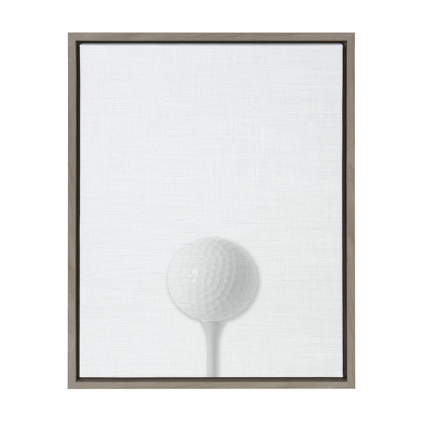 kate & laurel Sylvie Golf Ball Portrait Framed Canvas Gray 18x24