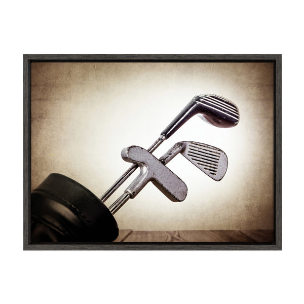 kate & laurel Sylvie Golf Clubs Framed Canvas by Shawn St. Peter