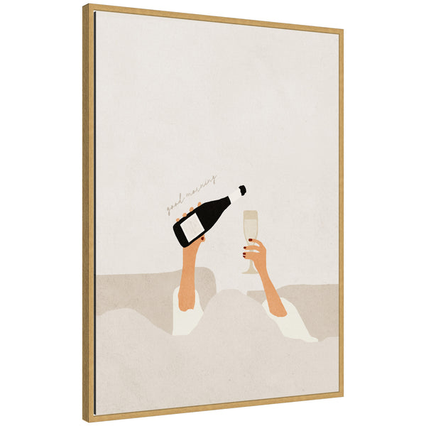 kate & laurel Sylvie Good Morning Art Print Framed Canvas by July Art Prints