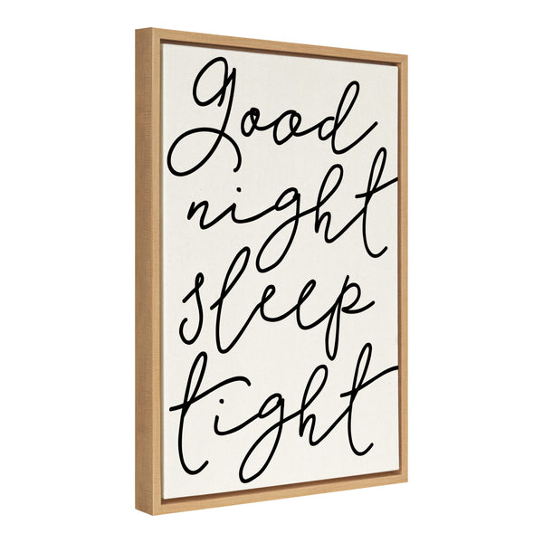 Kate & Laurel Sylvie Good Night Sleep Tight Framed Canvas By Maggie Price