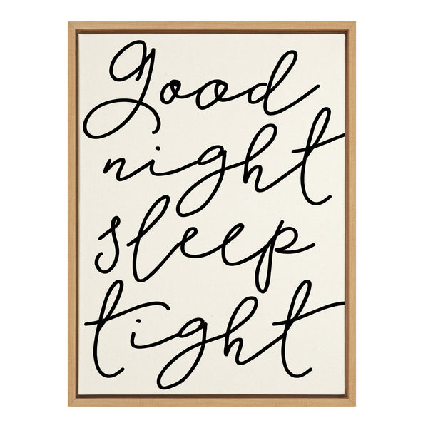 kate & laurel Sylvie Good Night Sleep Tight Framed Canvas by Maggie Price