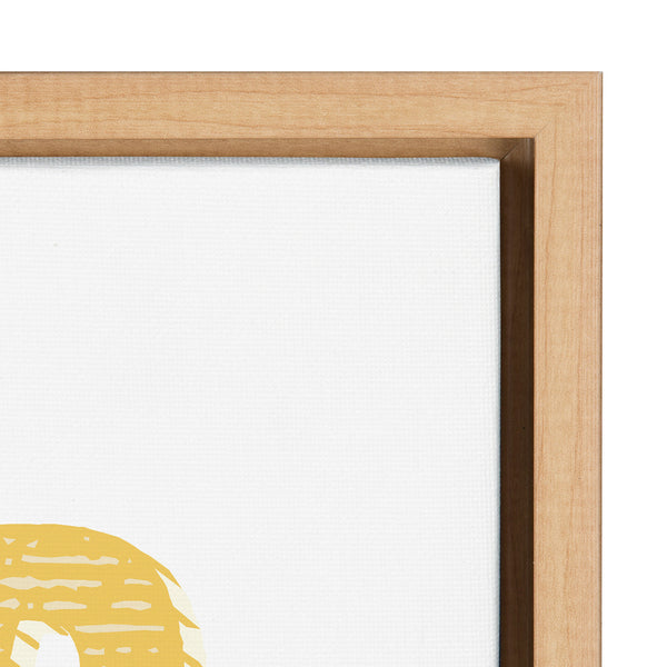 Kate & Laurel Sylvie Good Vibes Only In Yellow Framed Canvas By Apricot And Birch