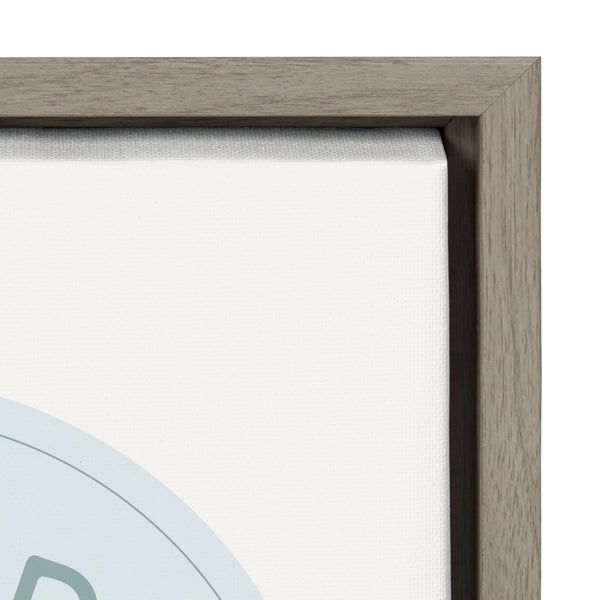 Kate & Laurel Sylvie Good Vibes Only Pale Blue Button Framed Canvas By The Creative Bunch Studio