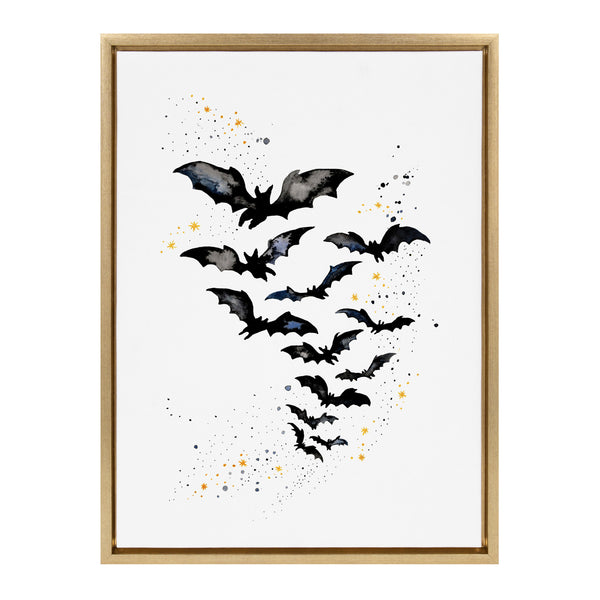 Kate & Laurel Sylvie Goth Bats Framed Canvas By Viola Kreczmer