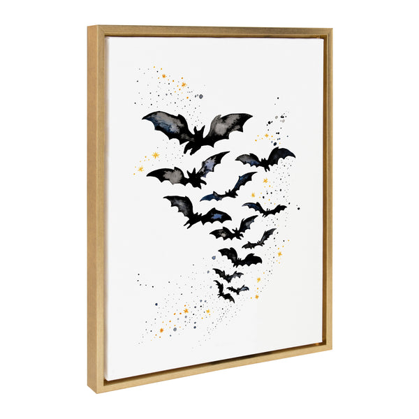 kate & laurel Sylvie Goth Bats Framed Canvas by Viola Kreczmer