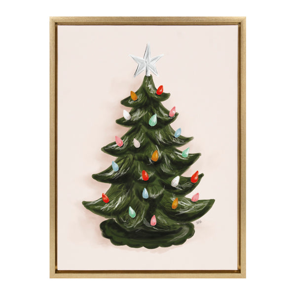 kate & laurel Sylvie Grandmas Tree Green Framed Canvas by Valerie McKeehan of Lily and Val Gold 18x24