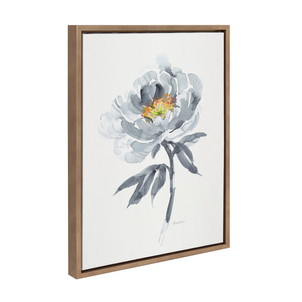 Kate & Laurel Sylvie Gray Bloom Framed Canvas By Patricia Shaw