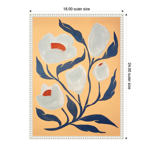 Kate & Laurel Sylvie Gray Flower Framed Canvas By Emma Daisy