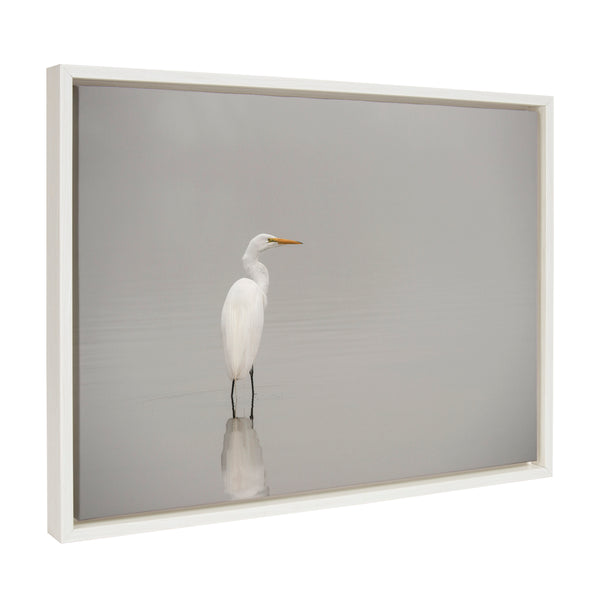Kate & Laurel Sylvie Great White Egret Framed Canvas By Crystal Lynn Collins