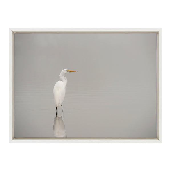 Kate & Laurel Sylvie Great White Egret Framed Canvas By Crystal Lynn Collins