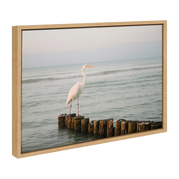 Kate & Laurel Sylvie Great White Heron Isla Holbox Framed Canvas By Crystal Lynn Collins